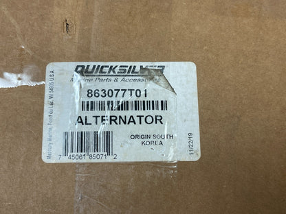 NEW OEM 863077T01 Mercury Mercruiser 12V 95A SAE J1171 Alternator 0720