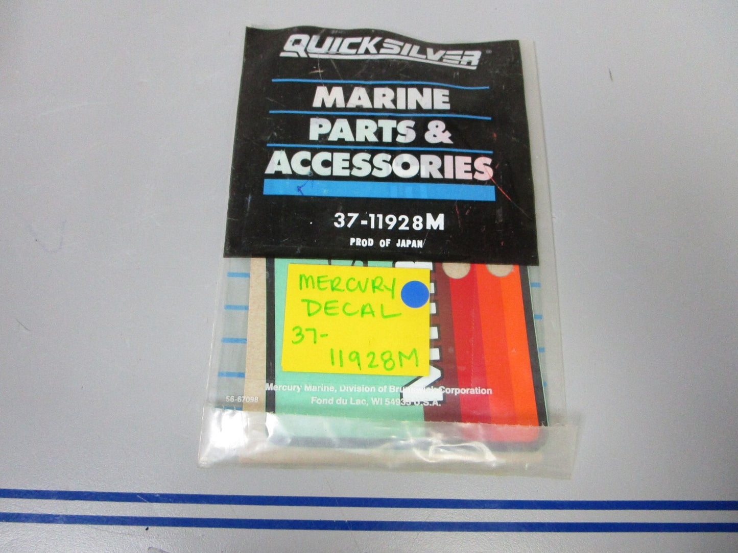 *NEW OEM* 0720 Mercury Quicksilver Decal 37-11928M
