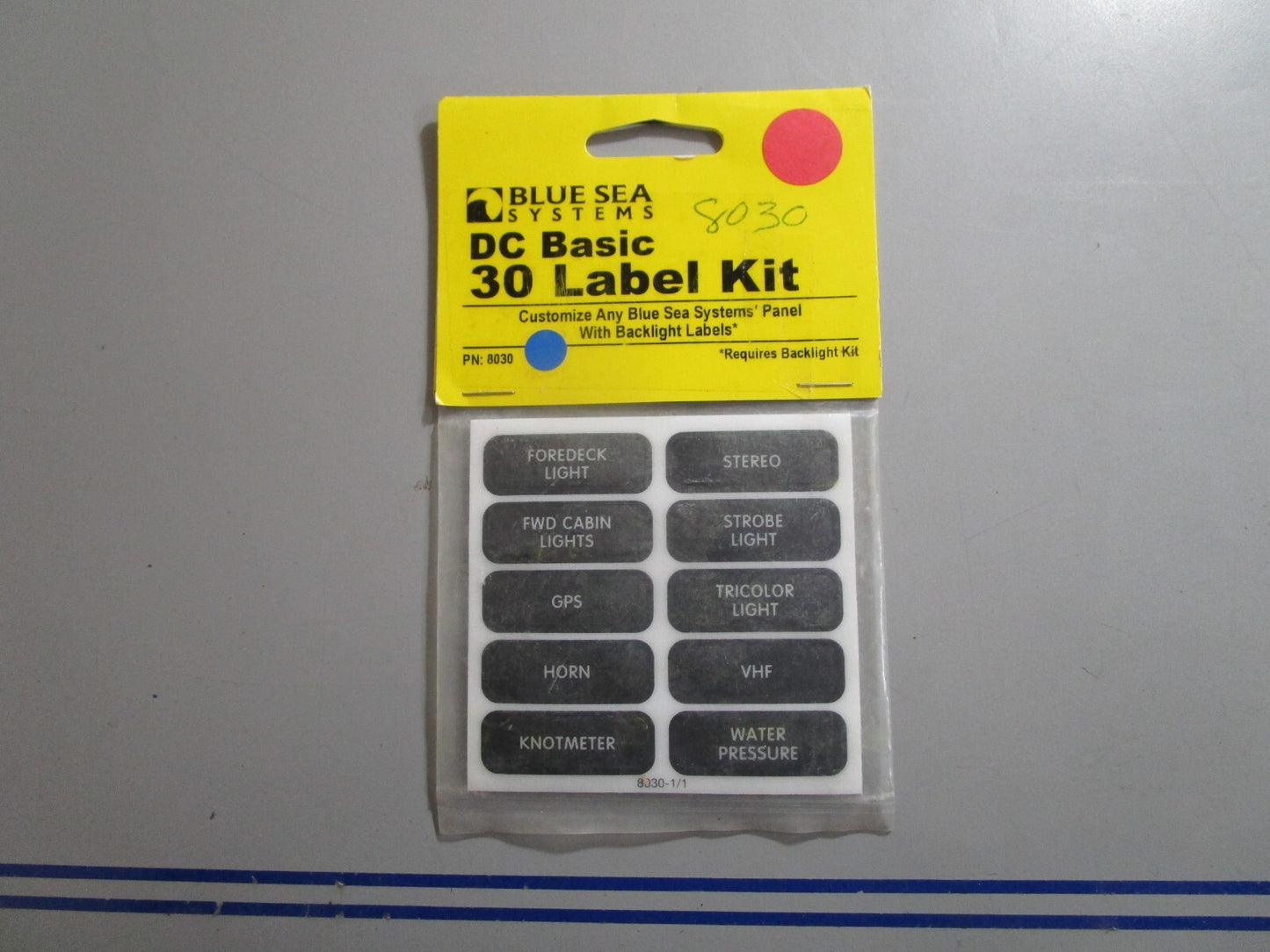 *NEW* 0810 Blue Sea Systems DC Basic 30 Label Kit 8030