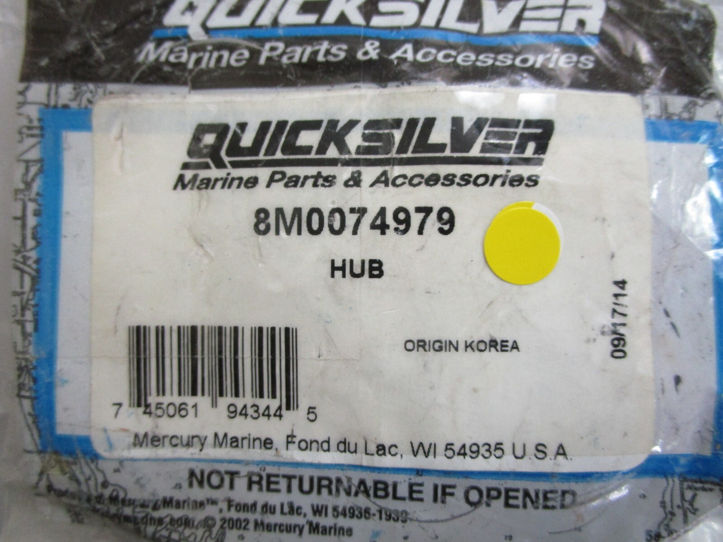 *NEW OEM* 0750 Mercury Quicksilver HUB 8M0074979