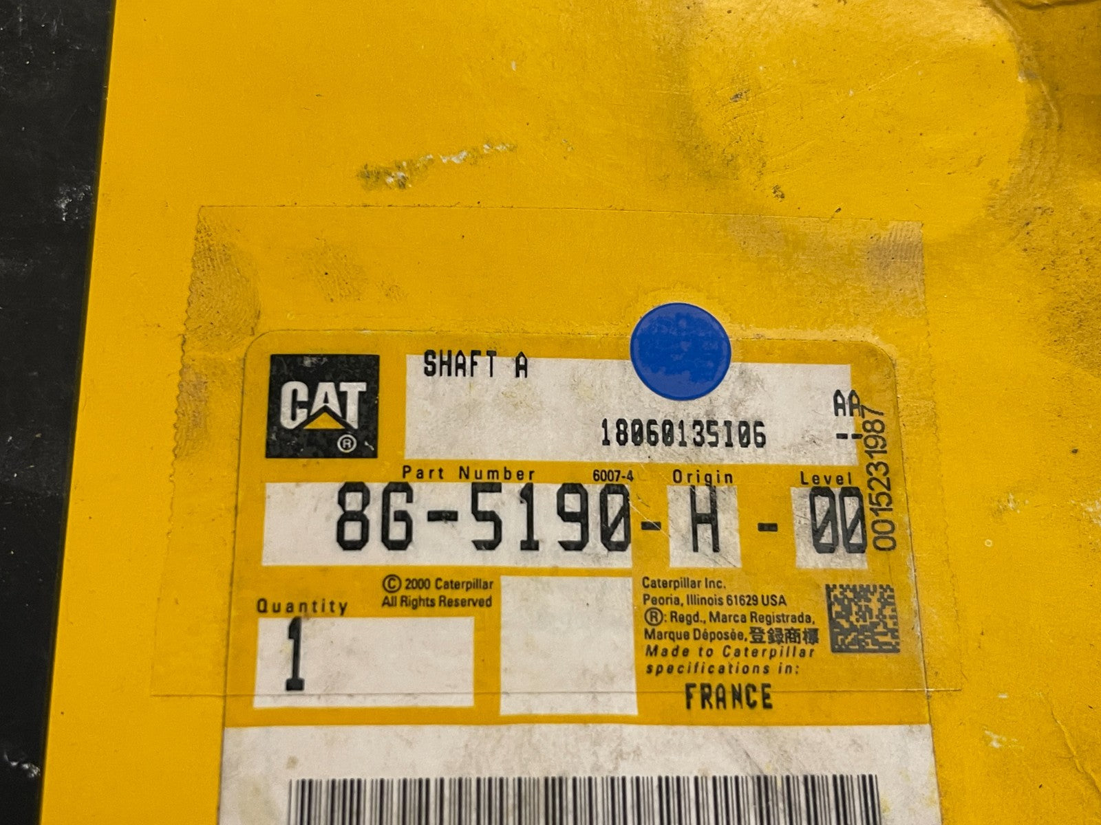NEW OEM 8G-5190 CAT Caterpillar Steering Clutch Brake Control Shaft 0720