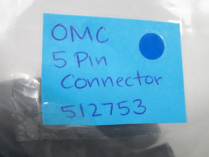 *NEW OEM* 0810 OMC Johnson Evinrude 5 Pin Connector 512753 0512753