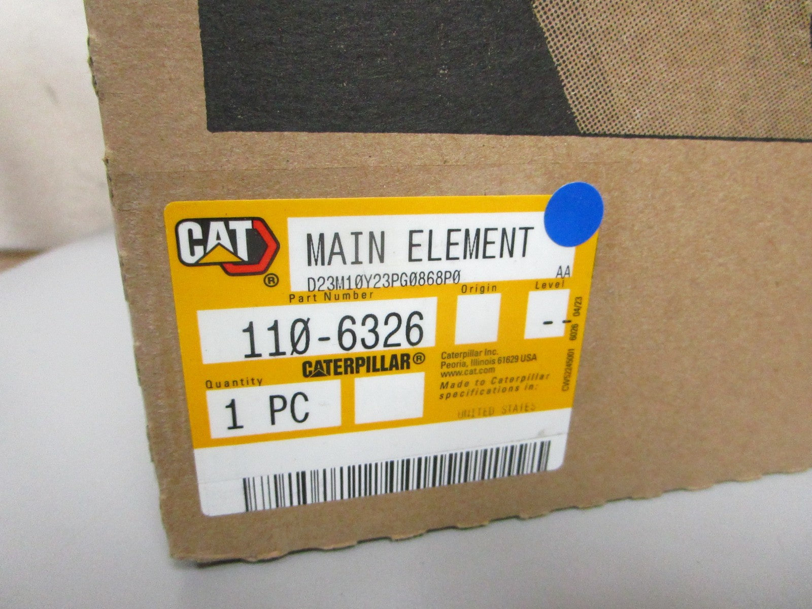 NEW OEM Cat Caterpillar 110-6326 Main Element 0720