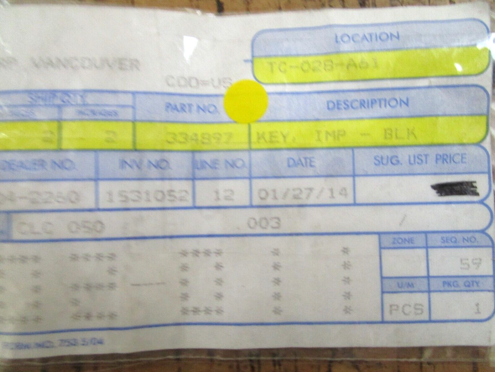 *NEW OEM* 0750 Volvo Penta KEY 334897