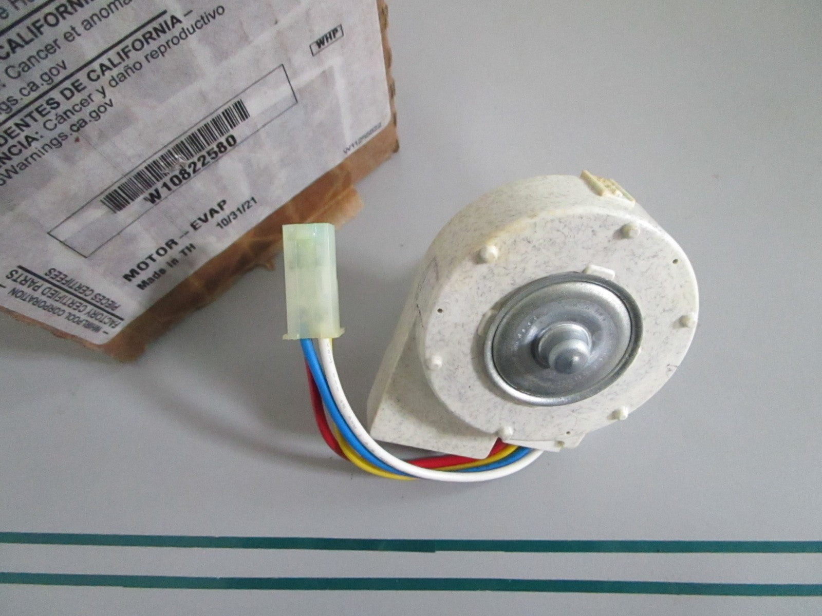 NEW OEM W10822580 Whirlpool Evaporator Motor 0820
