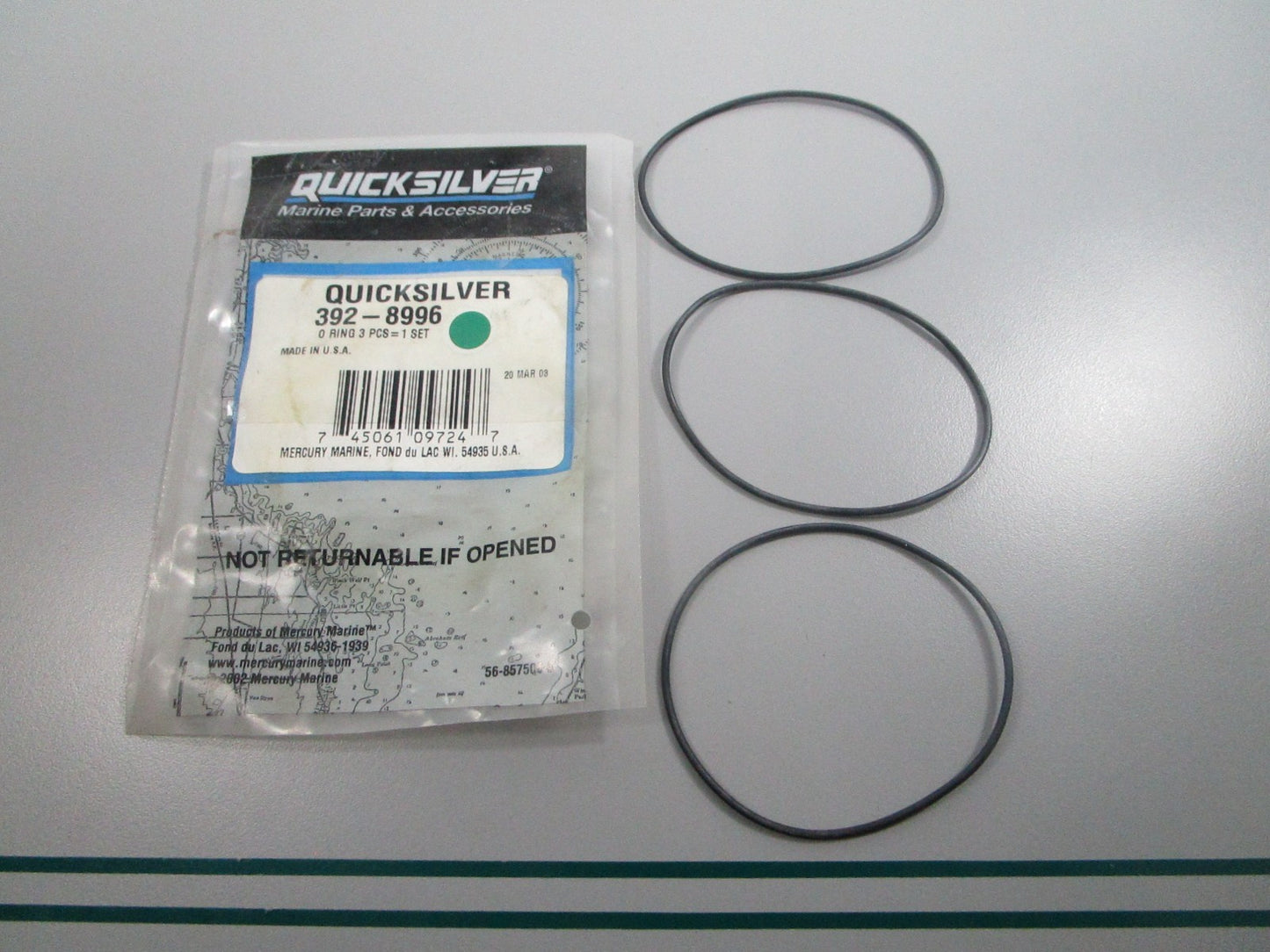 NEW OEM 392-8996 Mercury Quicksilver 3 Piece O-Ring Set 0810