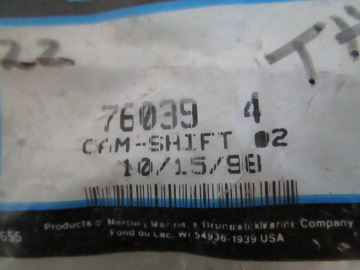 NEW OEM 76039 4 Mercury Quicksilver Shift Cam 0820
