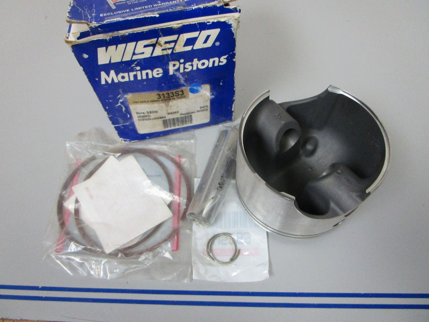 NEW 3133S3 Replaces: OMC Evinrude 3033S3 Wiseco 91'- 99' Piston & Ring Ay 0720