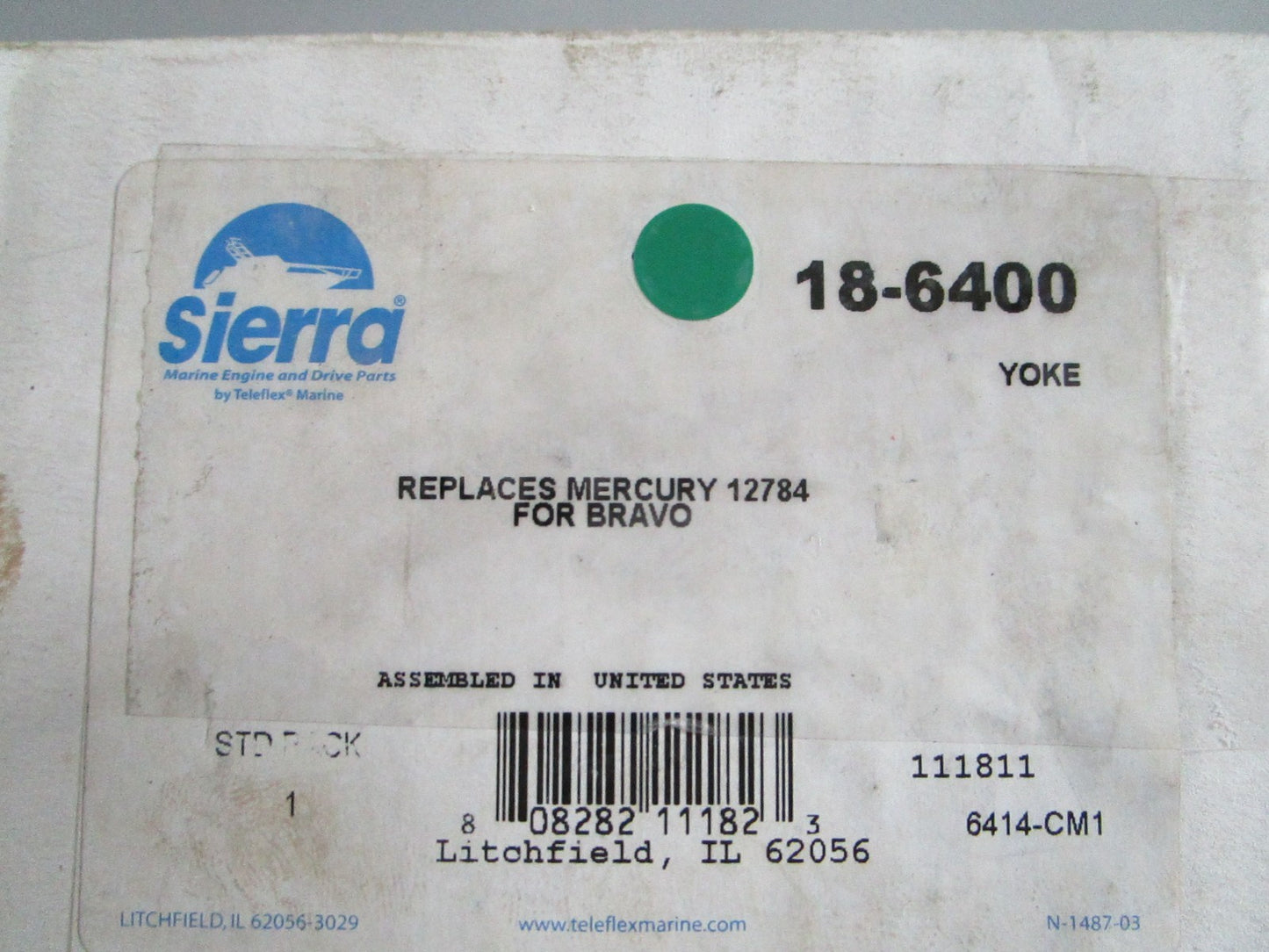 NEW 18-6400 Sierra Yoke Rep: 12784 Mercury 0820