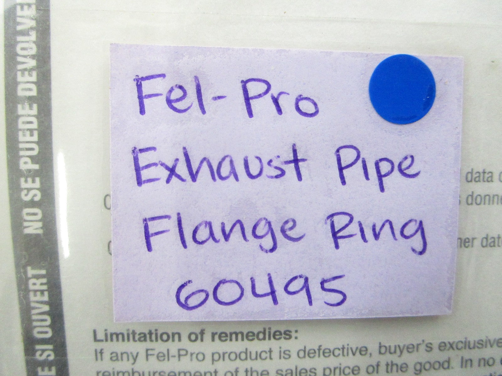 *NEW* 0810 Fel-Pro Exhaust Pipe Flange Ring 60495