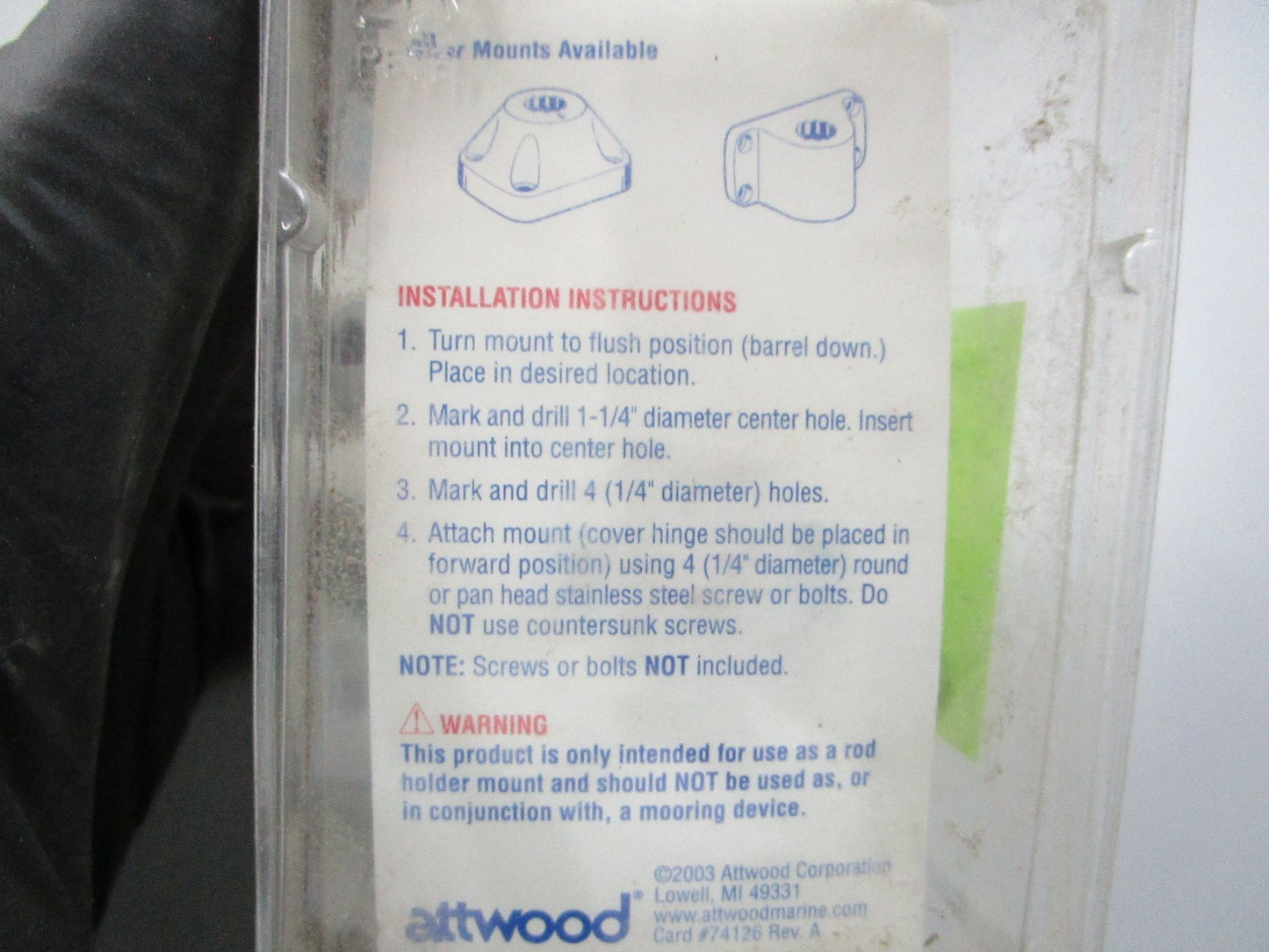 NEW OEM 5023-7 Attwood White Flush Mount 0810