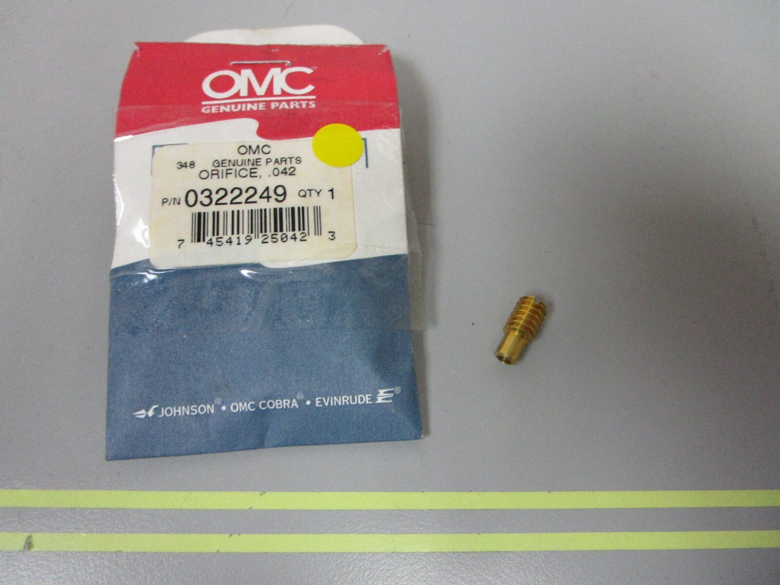 *NEW OEM* 0810 OMC Johnson Evinrude .042 Orifice 322249 0322249