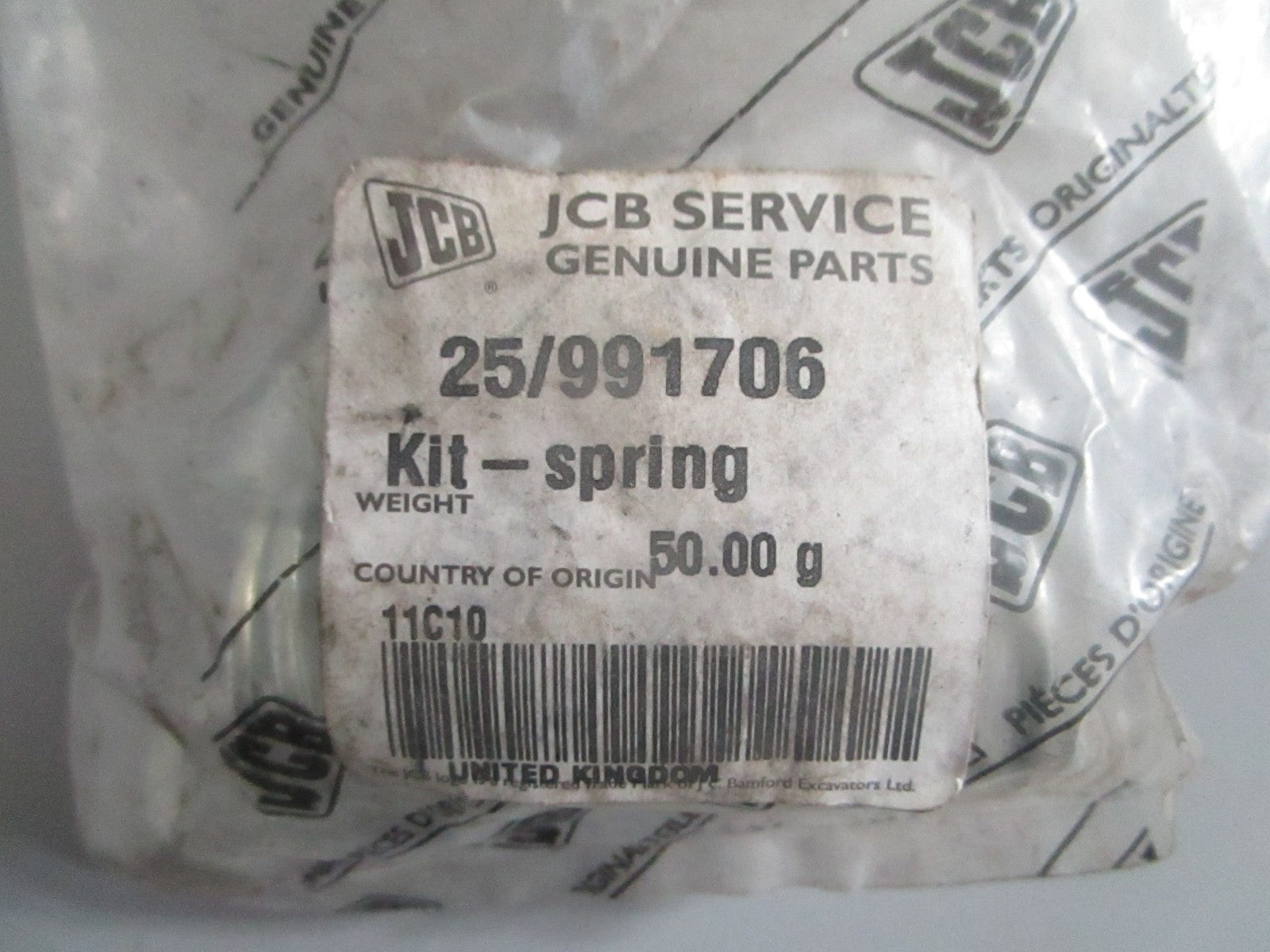 NEW OEM 25/991706 JCB Spring Kit 0820