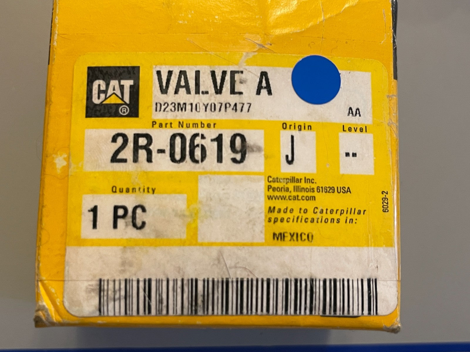 NEW OEM 2R-0619 CAT Caterpillar Check Valve Assembly 0720