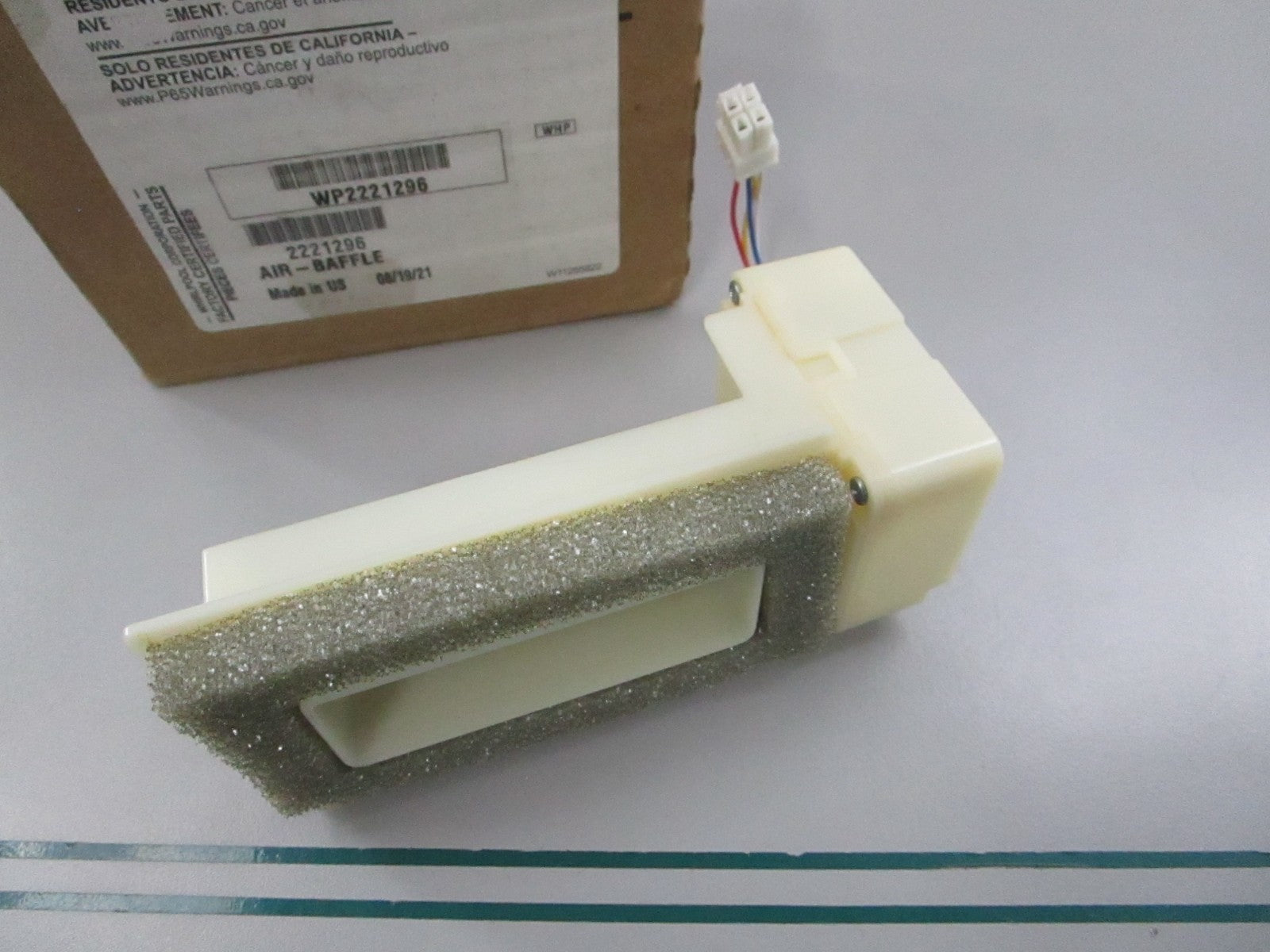 NEW OEM WP2221296 Whirlpool Air Baffle 0810