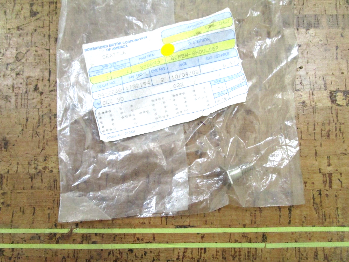 *NEW OEM* 0750 OMC Johnson Evinrude SCREW-SHOULDER 328895 0328895