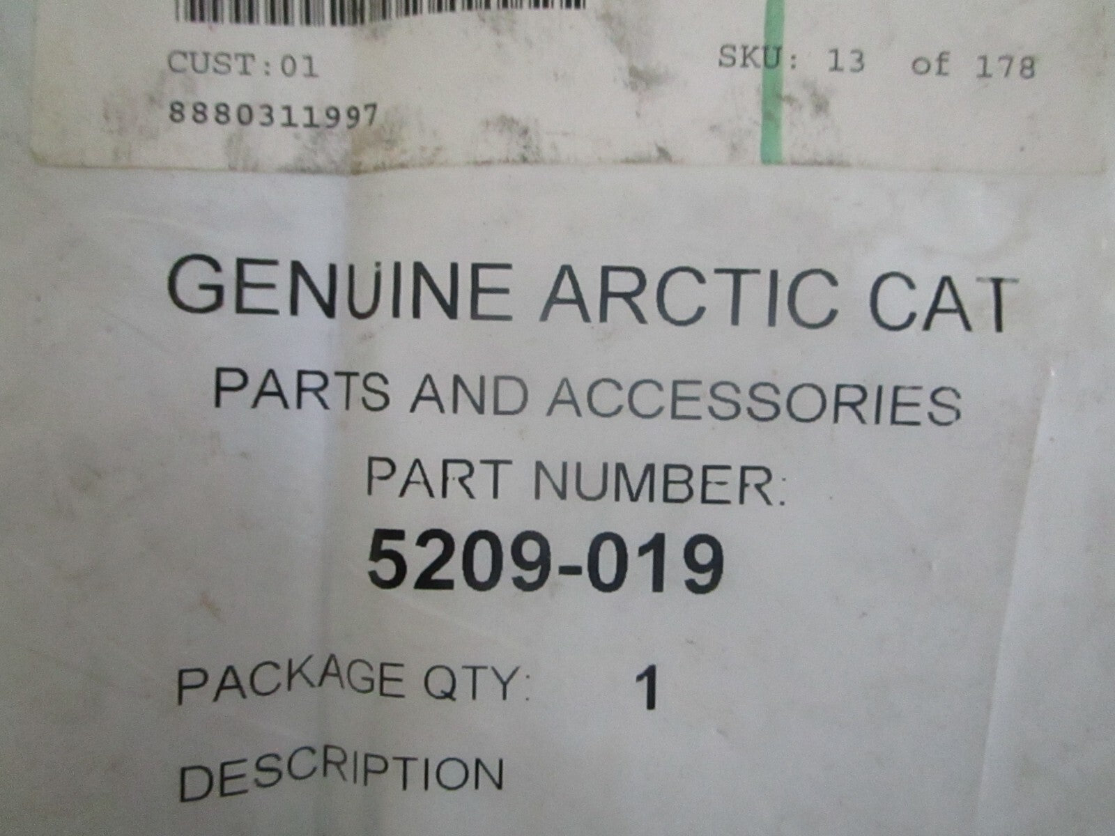 *NEW OEM* 0820 Arctic Cat Team Arctic Chrome Decal 5209-019