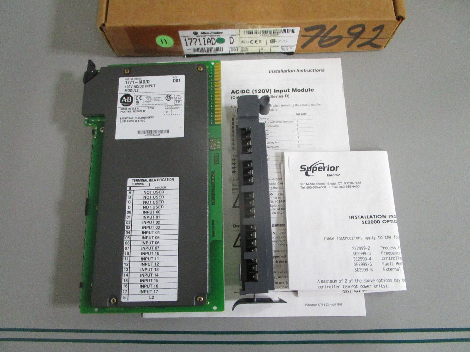 Allen-Bradley 1771-IAD PLC-5 16-Pt 120VAC DC Digital Input Module NEW OEM 0820