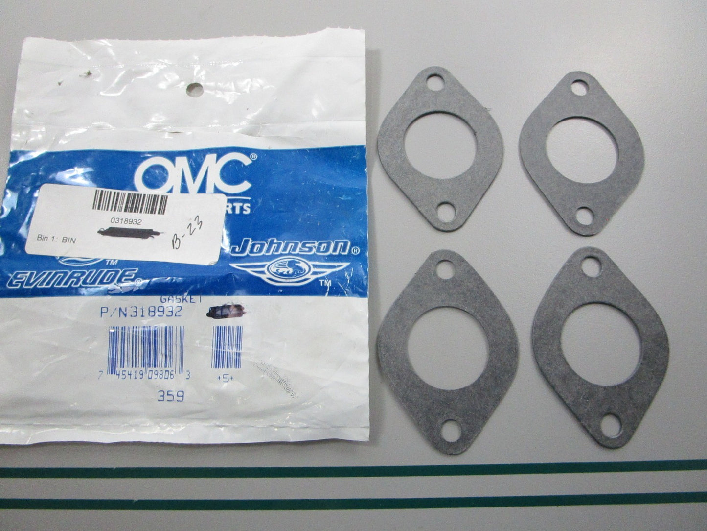 NEW OEM (LOT OF 4) 318932 0318932 OMC Johnson Evinrude Gasket 0810