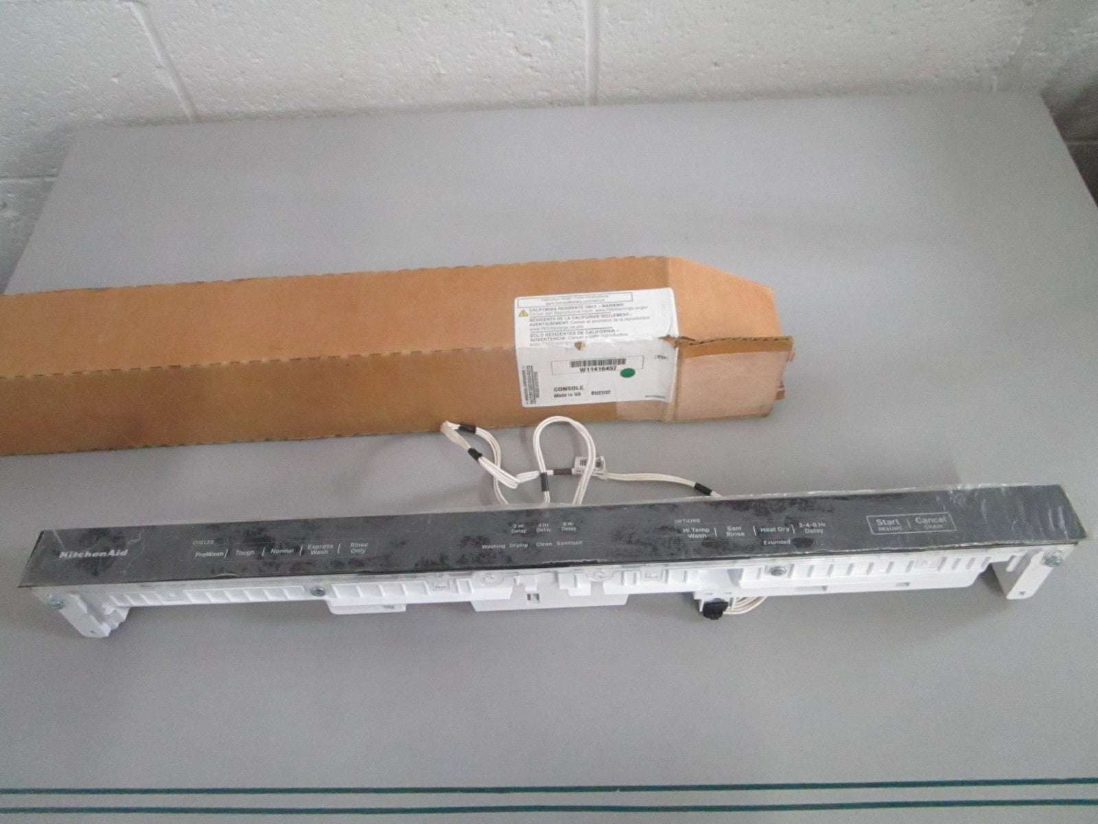 Whirlpool NEW OEM Dishwasher Control Panel W11416457 NOS Black KitchenAid 0820