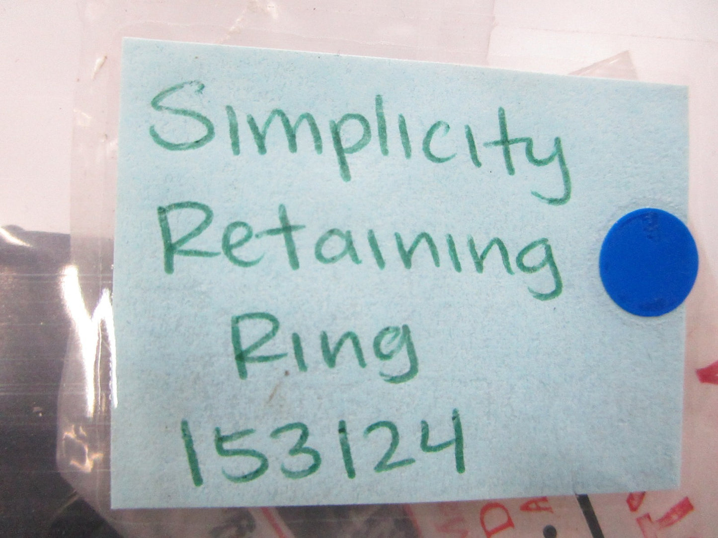 *NEW OEM* 0810 Simplicity Retaining Ring 153124