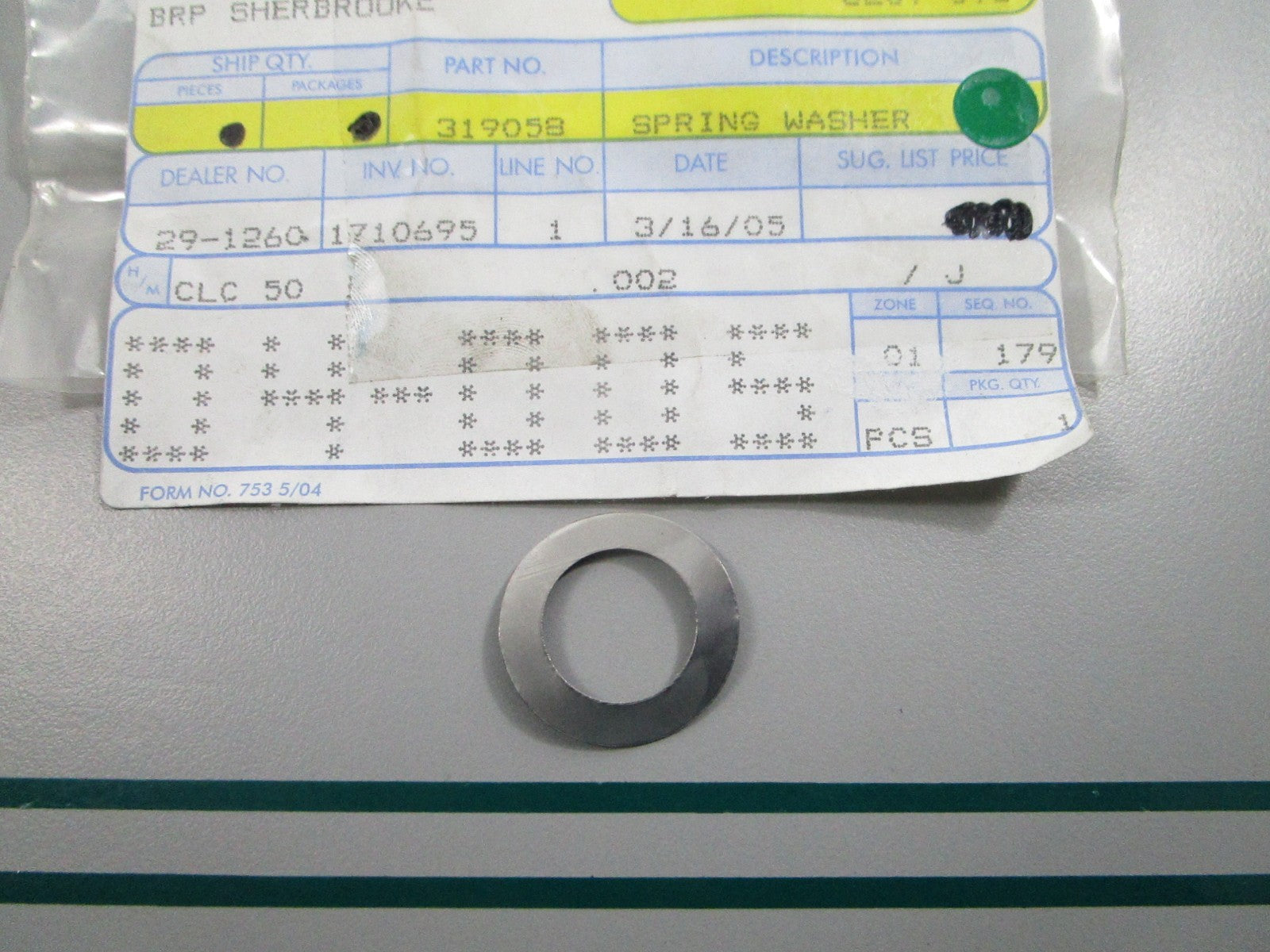 NEW OEM 319058 0319058 OMC Johnson Evinrude Spring Washer 0810