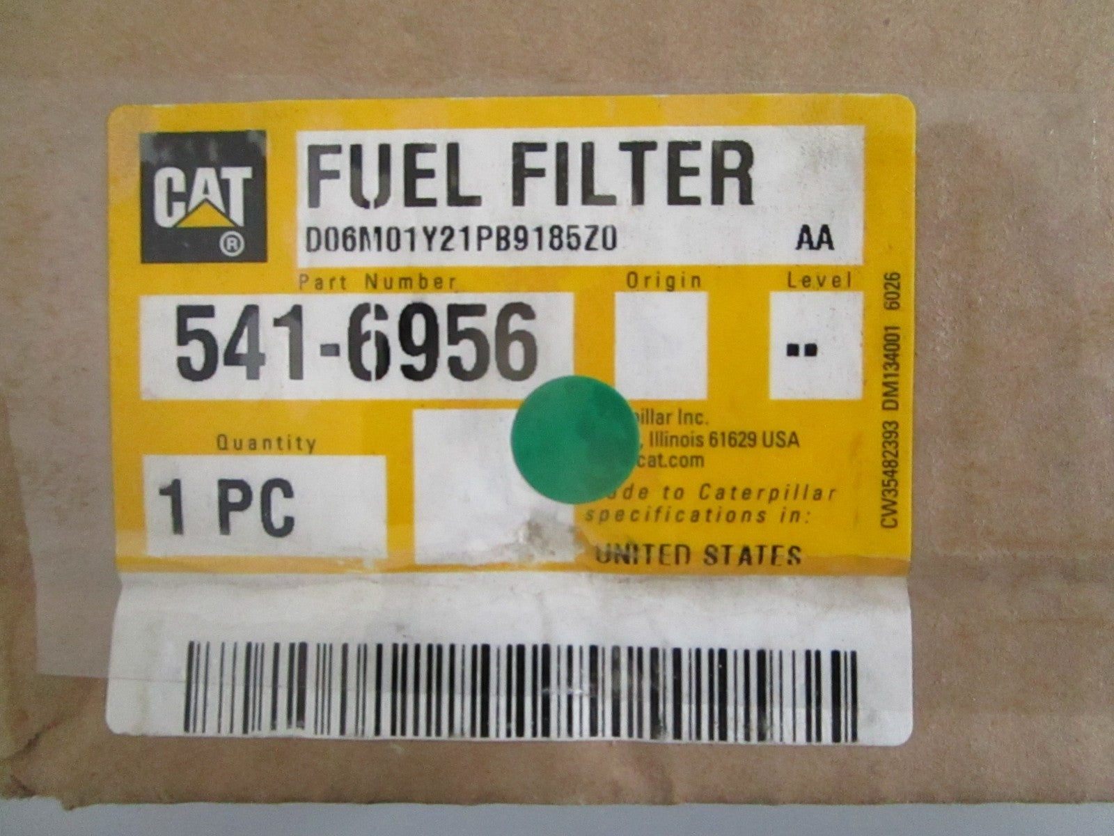 Caterpillar 541-6956 NEW OEM Engine Fuel Filter Skid Steer Mini Excavator 0820