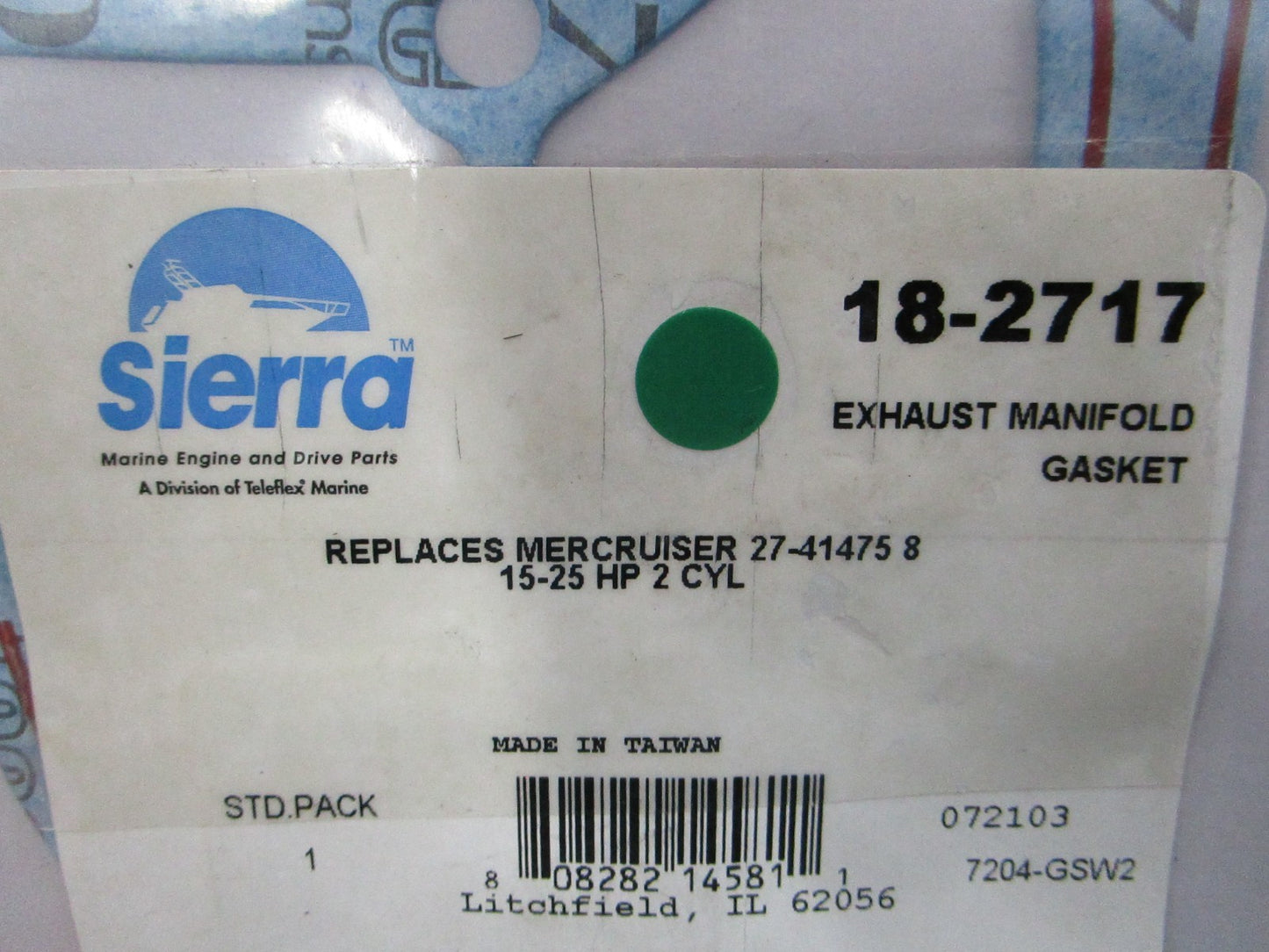 NEW 18-2717 Replaces: Mercruiser 27-474758 Sierra Exhaust Manifold Gasket 0810