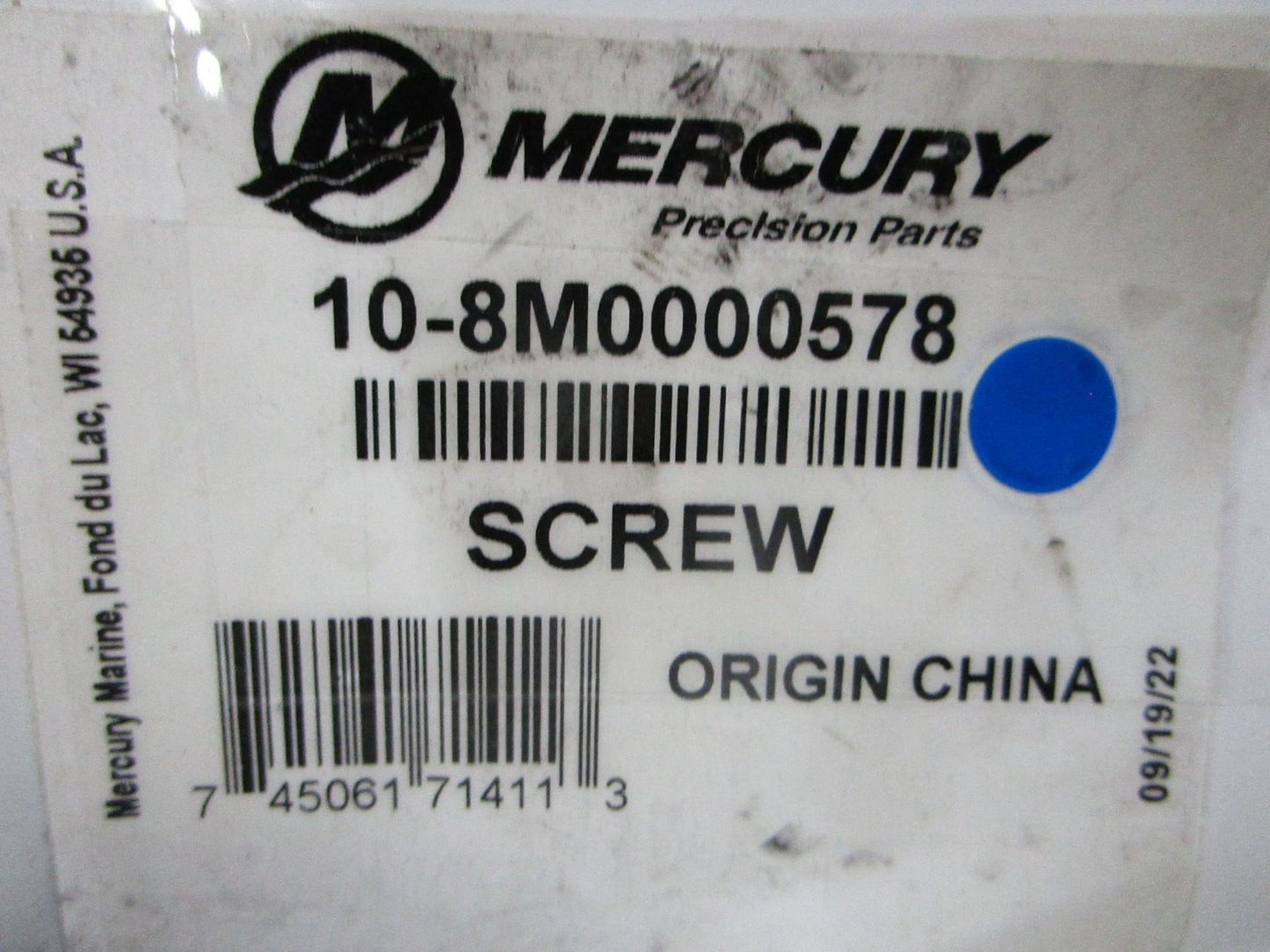*NEW OEM* 0810 Mercury Quicksilver Screw 10-8M0000578