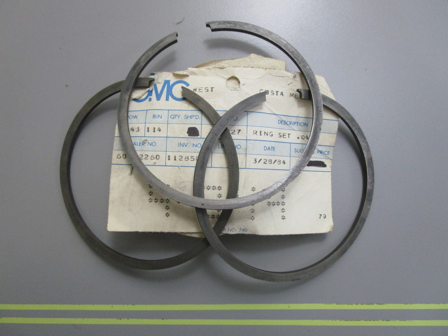 *NEW OEM* (LOT OF 3) 0810 OMC Johnson Evinrude Piston Ring 382827 0382827