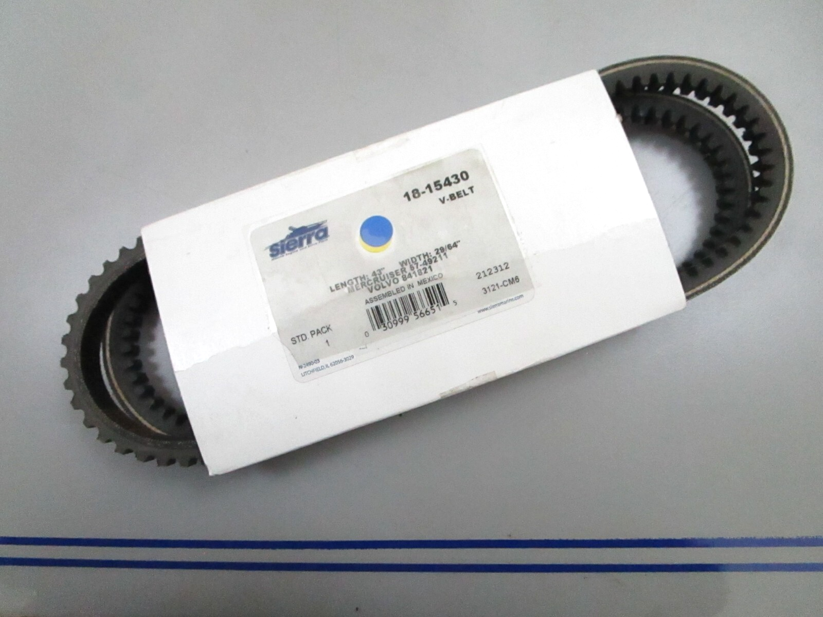 *NEW* 0780 Sierra Fuel V-Belt 18-15430 Replace: Mercruiser/Volvo 57-49211 841821