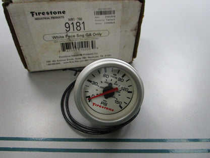 NEW 9181 Firestone White Single Air Pressure Gauge 0810