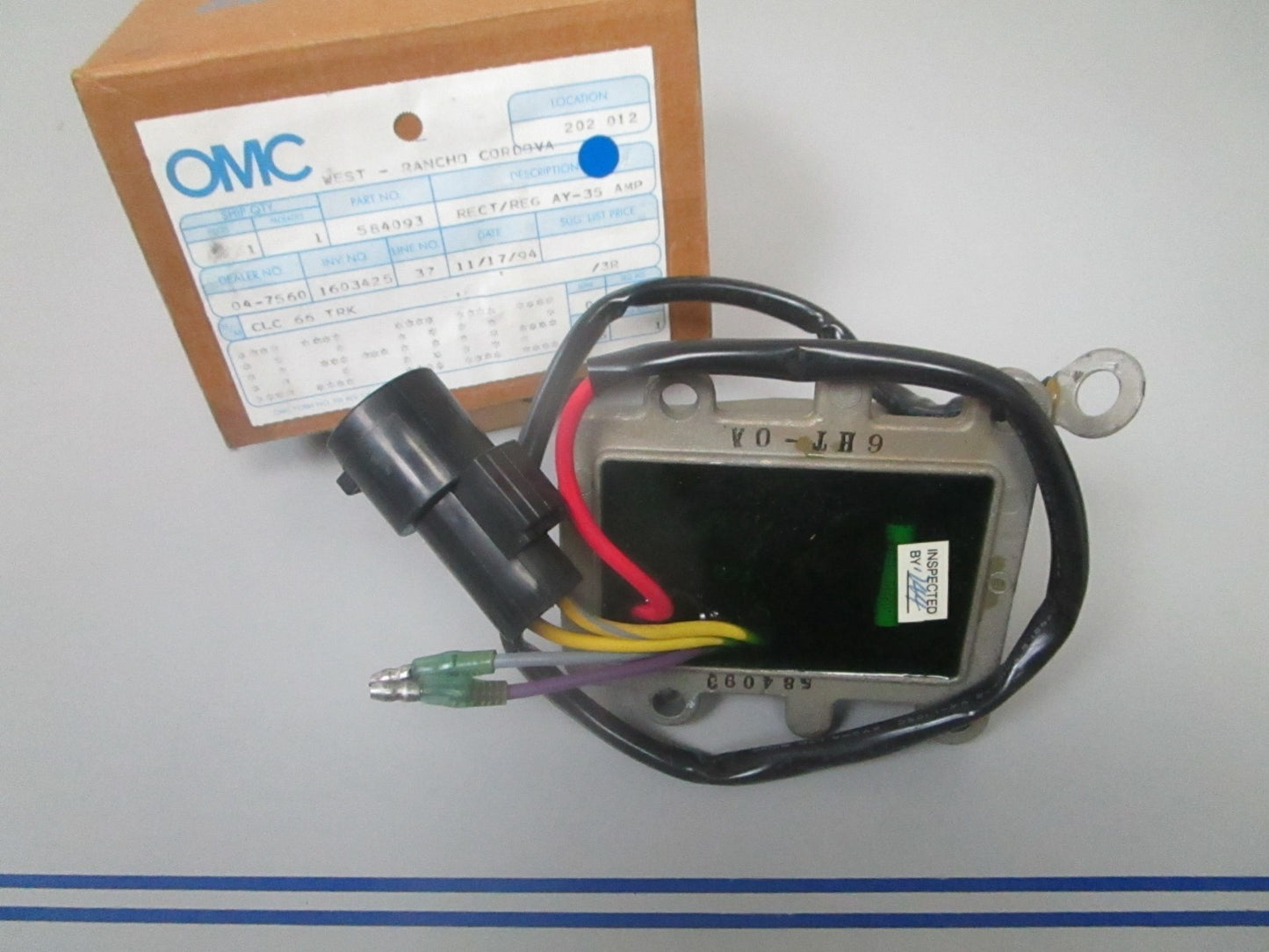 *NEW OEM* 0720 OMC Johnson Evinrude 35 AMP Regulator Rectifier Assembly 584093