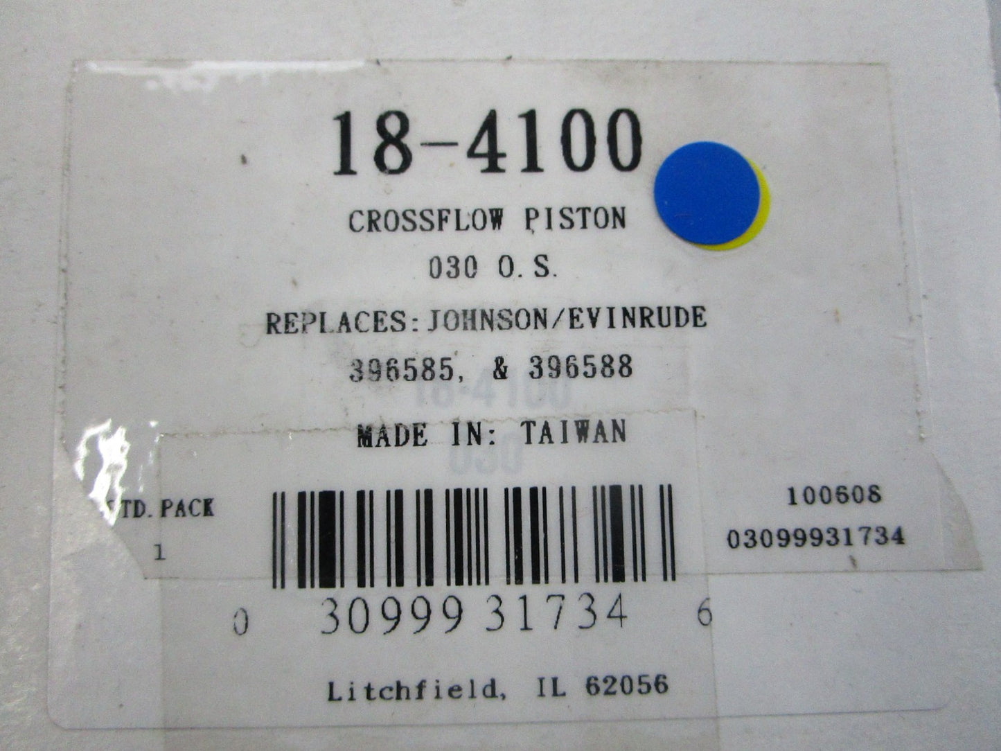 NEW 18-4100 Replaces: Evinrude 396585 396588 Sierra Piston 0810