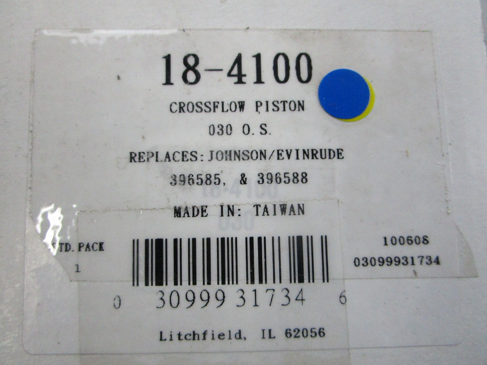 NEW 18-4100 Replaces: Evinrude 396585 396588 Sierra Piston 0810