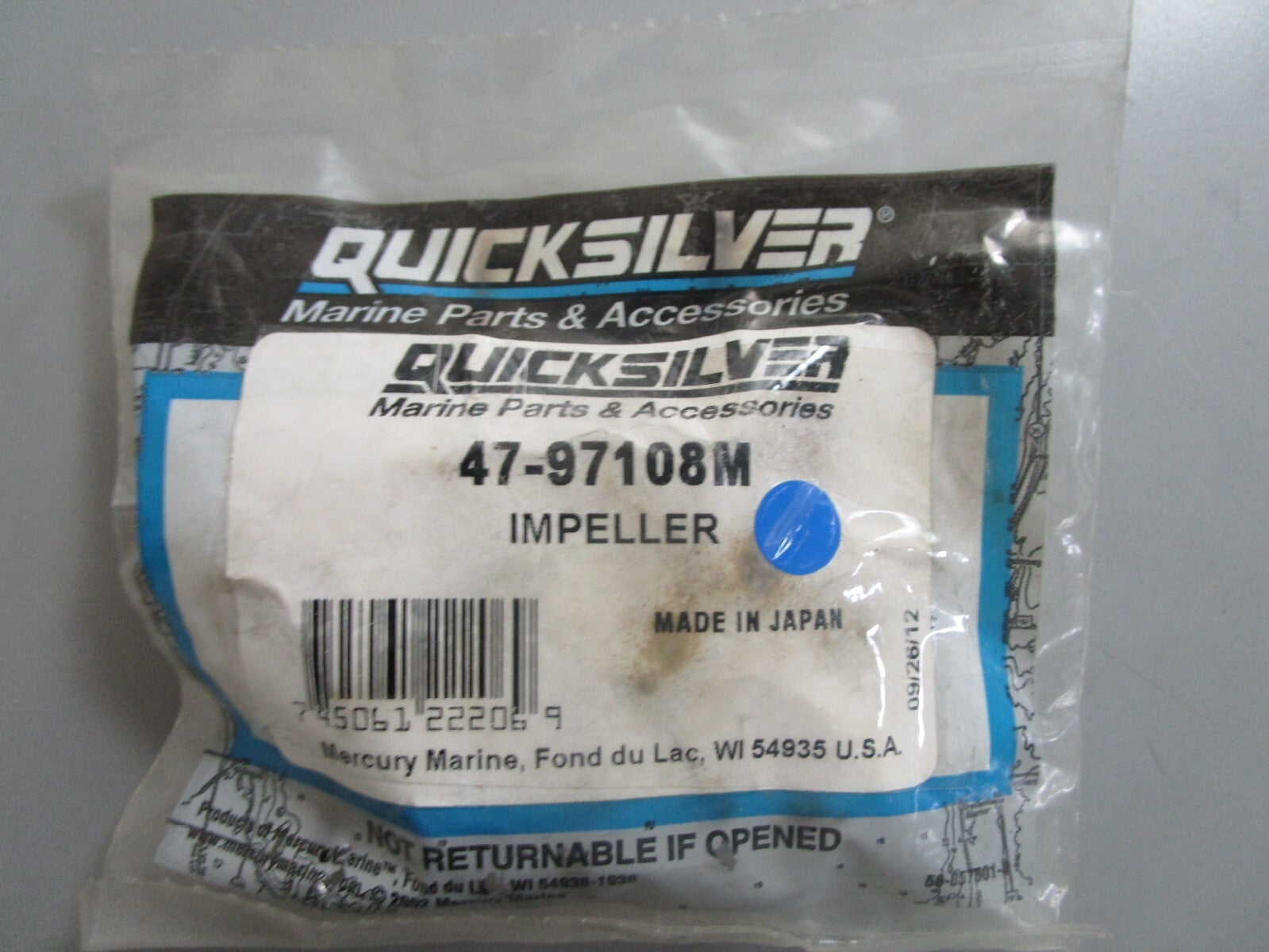 *NEW OEM* 0810 Mercury Quicksilver Impeller 47-97108M