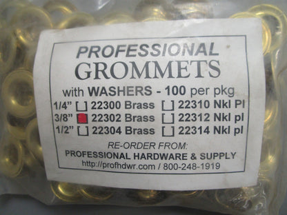 *NEW* 0810 Professional Hardware 100 Grommets w/ Washers 22302