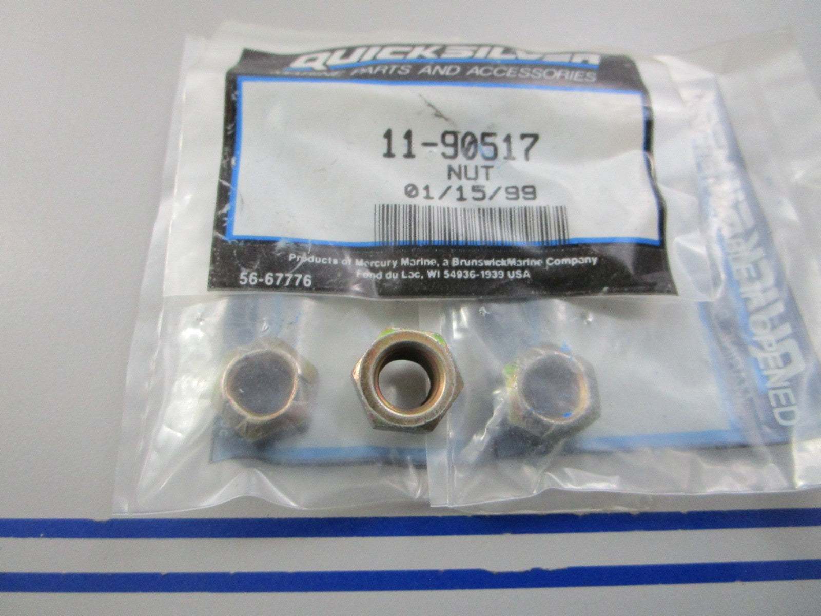 NEW OEM (LOT OF 3) 11-90517 Mercury Quicksilver Nut 0810