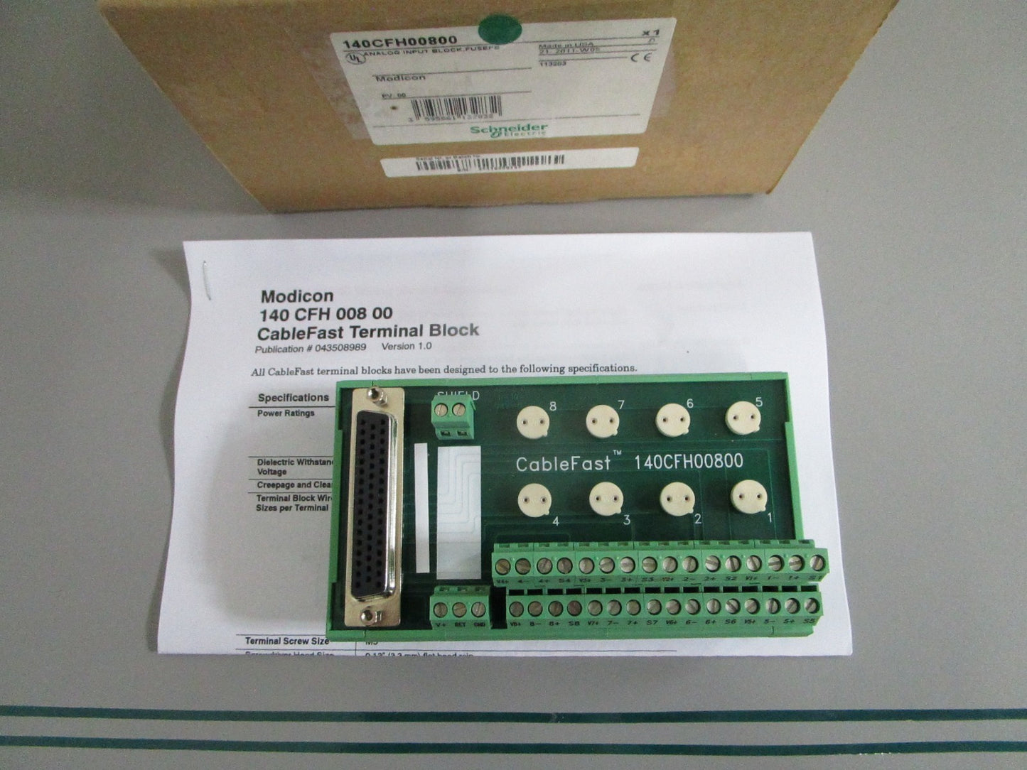 Schneider 140CFH00800 Modicon Quantum Analog Input Block Fused NEW OEM 0820
