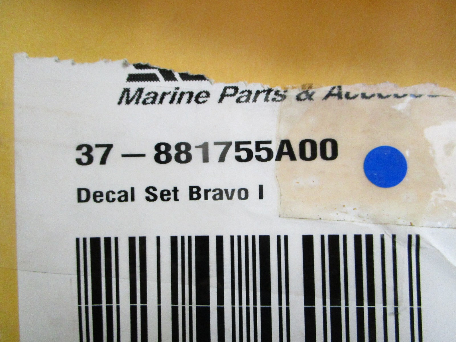 *NEW OEM* 0820 Mercury Quicksilver Bravo I Decal Set 37-881755A00