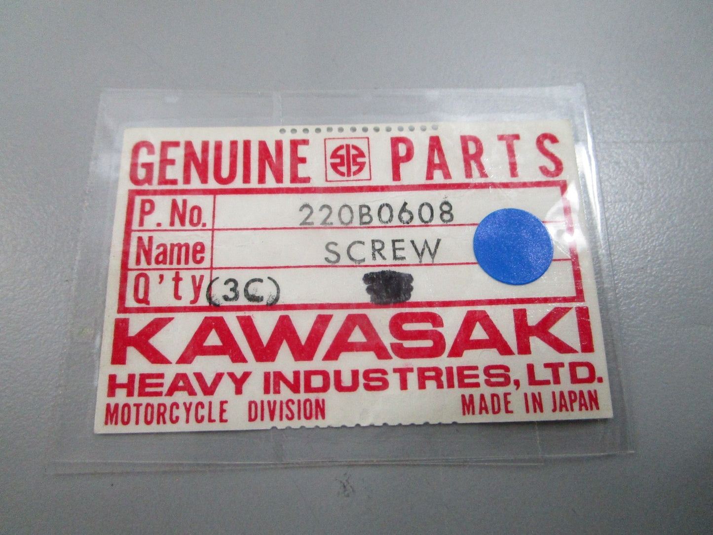 NEW OEM (LOT OF 5) Kawasaki  Screw 220B0608 0810