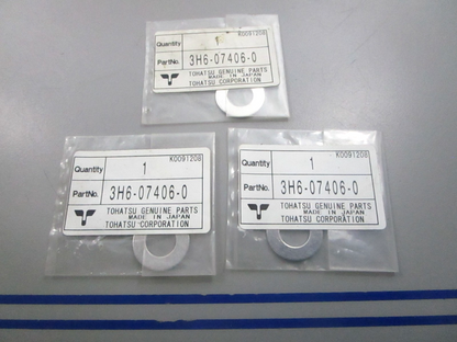 NEW OEM (LOT OF 3) 3H6-07406-0 3H6074060 Tohatsu Washer 0810