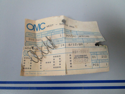 *NEW OEM* 0810 OMC Johnson Evinrude Spring 305587 0305587
