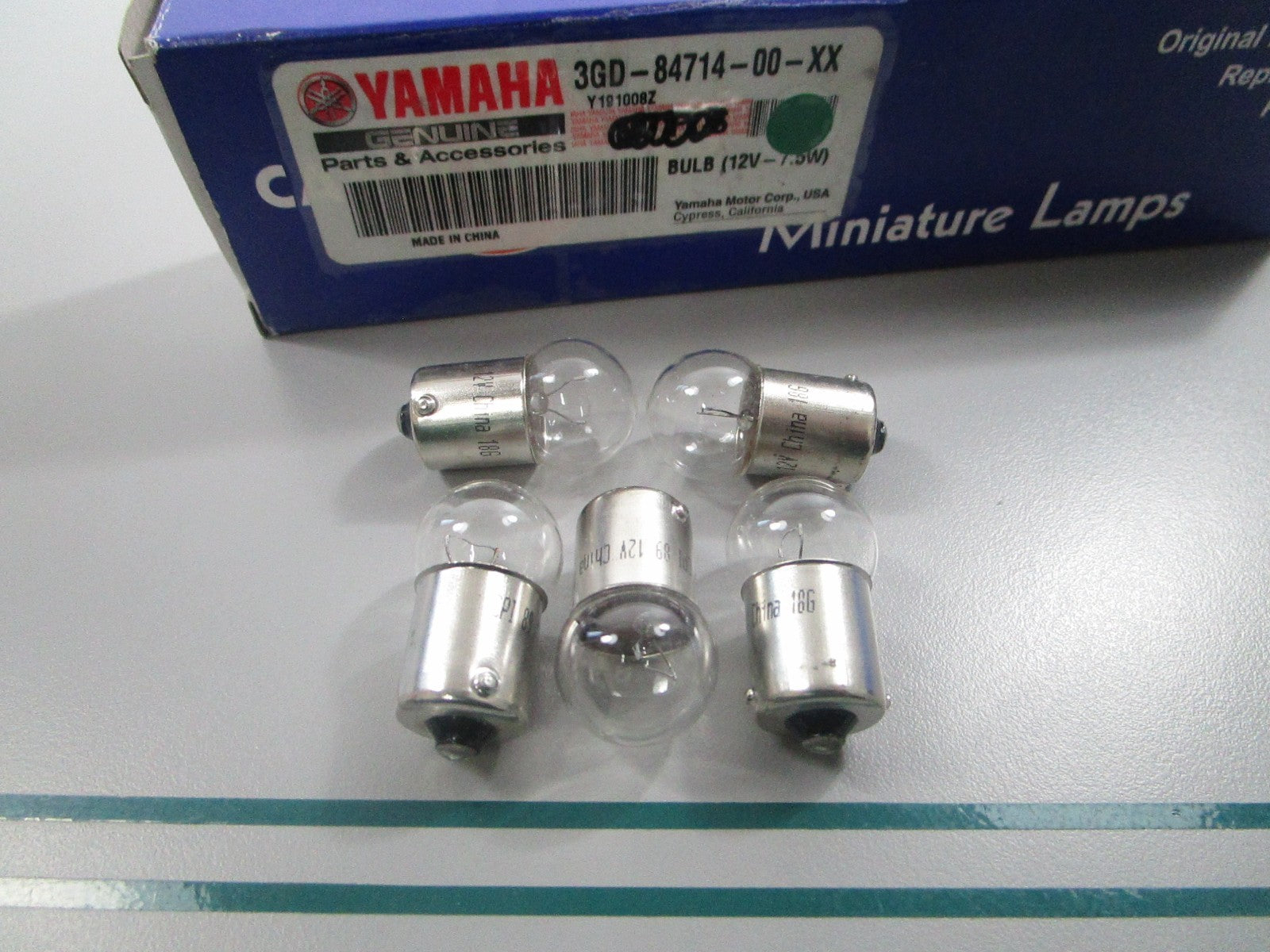 NEW OEM (LOT OF 5) 3GD-84714-00-XX Yamaha 12V 7.5W Bulb 0810