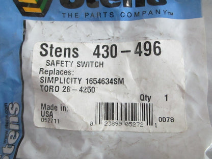 NEW 430-496 Stens Safety Switch Rep: 1654634SM 0820