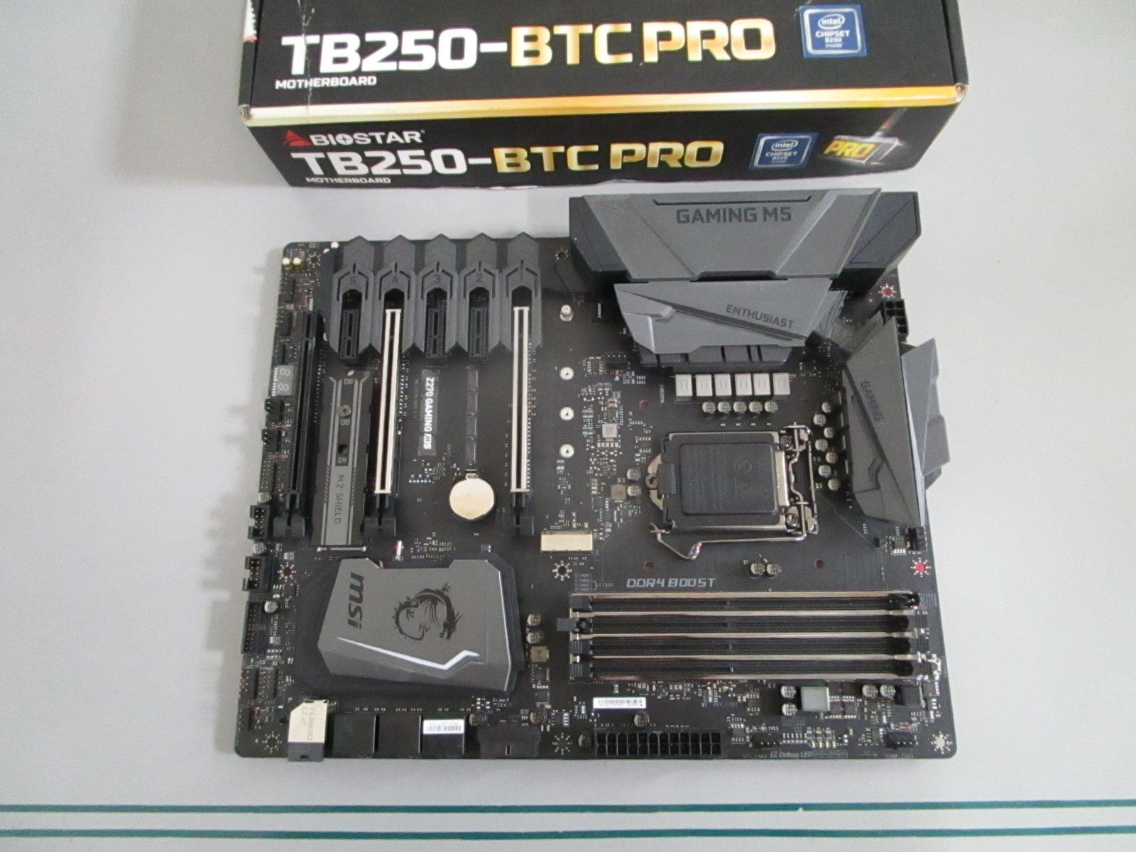 Biostar NEW TB250-BTC PRO LGA1151 B250 DDR4 12 PCIe GPU Mining Motherboard 0820