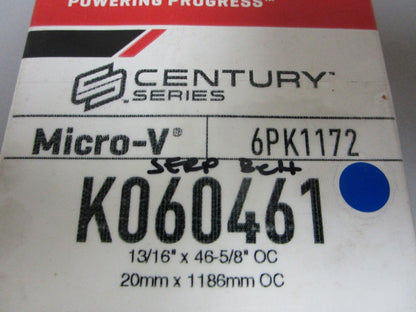 NEW K060461 Gates Micro-V 13/16" x 46 ⅝" Serpentine Belt 0720