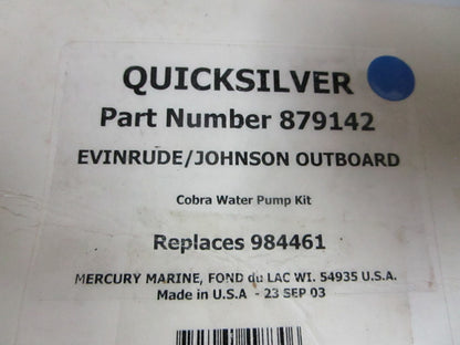 NEW OEM  879142 Replaces 984461 Mercury Quicksilver Cobra Water Pump 0720