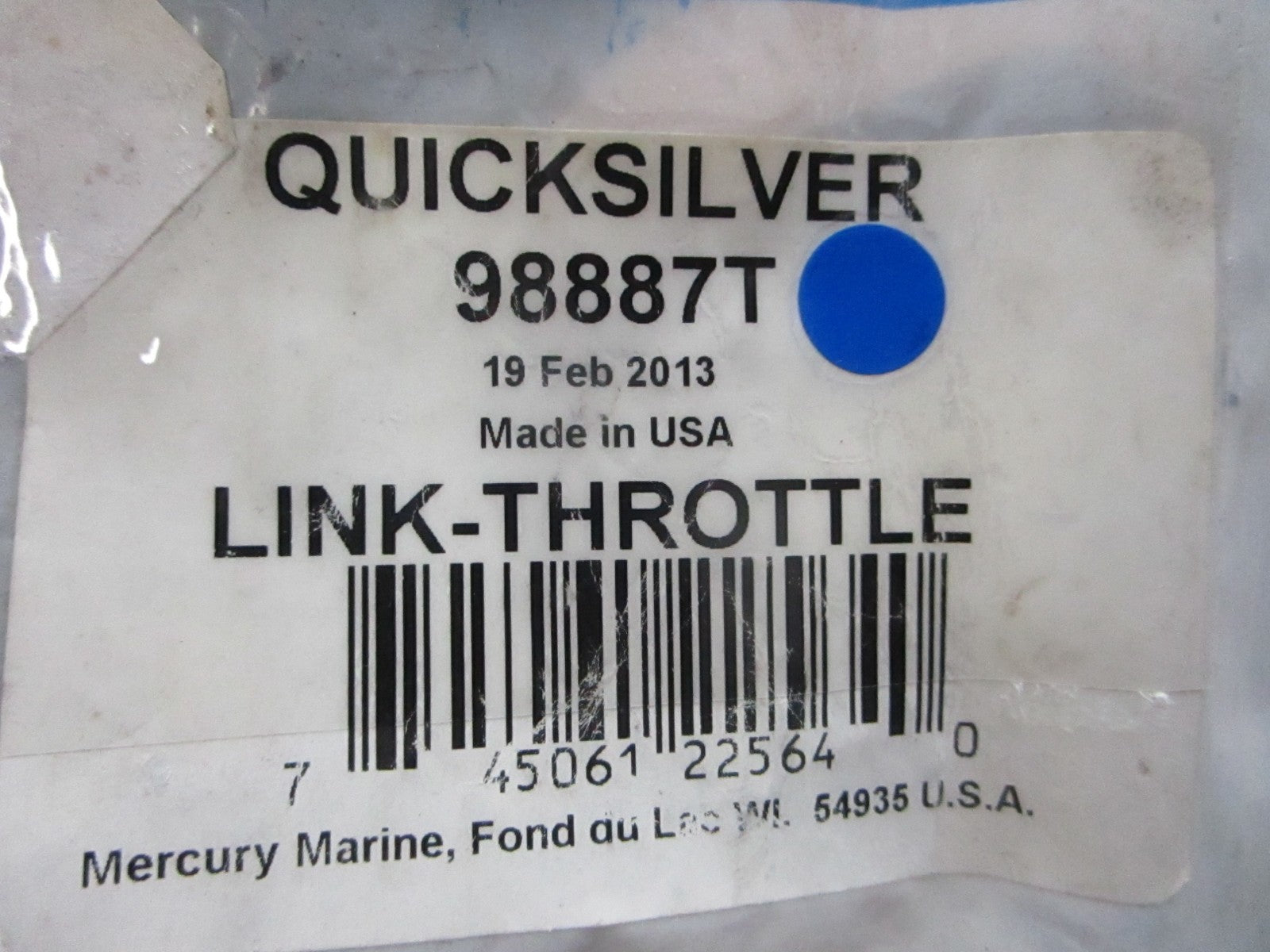 *NEW OEM* 0810 Mercury Quicksilver Throttle Link 98887T