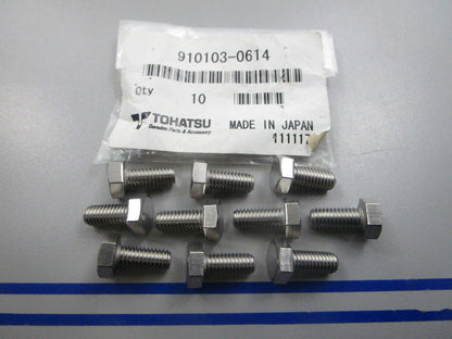 NEW OEM (LOT OF 10) 910103-0614 Tohatsu Bolt 0810